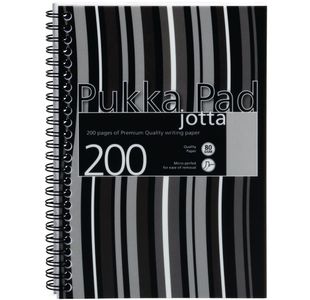 Pukka Pad Stripes Polypropylene Wirebound Jotta Notebook 200 Pages A5 Black (3 Pack) JP021