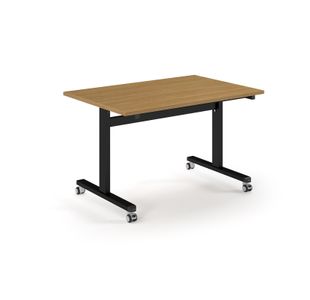 Pro Flip Rectangular Table 1200 x 800, Black Frame, Oak Top