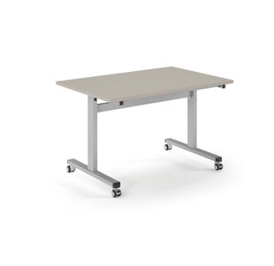 Pro Flip Rectangular Table 1200 x 800, Silver Frame, Light Grey Top