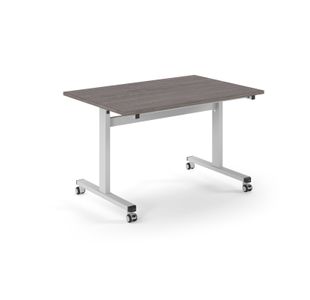 Pro Flip Rectangular Table 1200 x 800, White Frame, Grey Oak Top