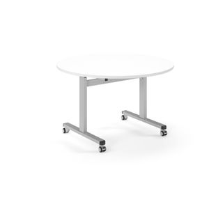 Pro Flip Circular Table 1200 Dia, Silver, White Top