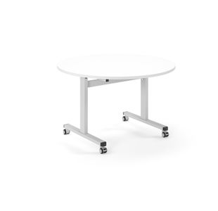 Pro Flip Circular Table 1200 Dia, White, White Top