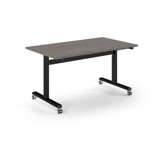 Pro Flip Rectangular Table 1400 x 800, Black Frame, Grey Oak Top