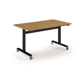 Pro Flip Rectangular Table 1400 x 800, Black Frame, Oak Top