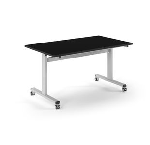 Pro Flip Rectangular Table 1400 x 800, White Frame, Black Top