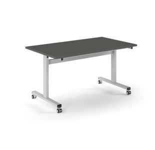 Pro Flip Rectangular Table 1400 x 800, White Frame, Onyx Grey Top