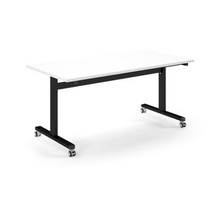 Pro Flip Rectangular Table 1600 x 800, Black Frame, White Top