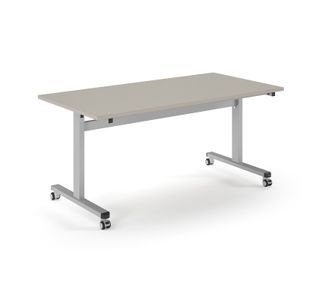 Pro Flip Rectangular Table 1600 x 800, Silver Frame, Light Grey Top