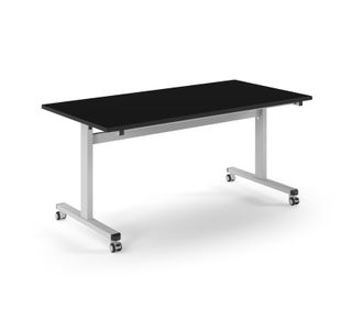 Pro Flip Rectangular Table 1600 x 800, White Frame, Black Top