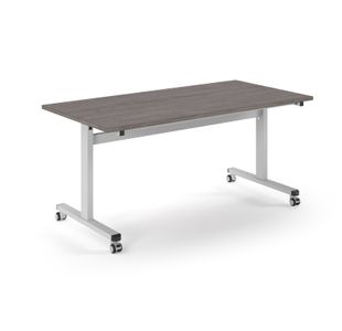 Pro Flip Rectangular Table 1600 x 800, White Frame, Grey Oak Top