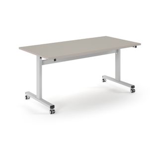 Pro Flip Rectangular Table 1600 x 800, White Frame, Light Grey Top