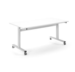 Pro Flip Rectangular Table 1600 x 800, White Frame, White Top