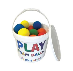 Playsense Lightweight Foam Balls Supplied in a Tub Assorted 9cm (Pack of 24) PP-15100-924K