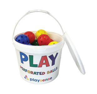 Playsense Perforated Ball Supplied in a Tub Assorted 9cm (Pack of 24) PP-15141-924K