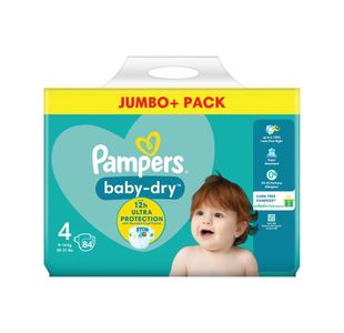 Pampers Baby Dry Taped Nappies Size 4 Jumbo (Pack of 168) C009390