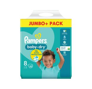 Pampers Baby Dry Taped Nappies Size 8 Jumbo (Pack of 104) 75896