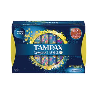 Tampax Compak Pearl Tampons Regular Mega Pack Box (Pack of 36) 76364