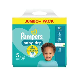 Pampers Baby Dry Taped Nappies Size 5 Jumbo (Pack of 144) 78475