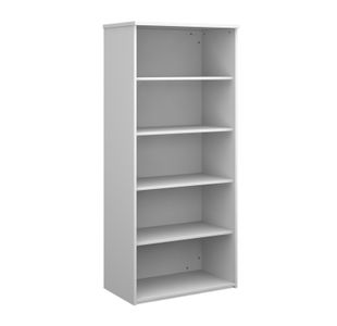 Universal bookcase 1790mm high with 4 shelves - white