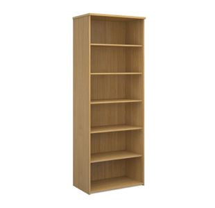 Universal bookcase 2140mm high with 5 shelves - oak