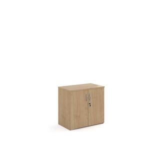 Universal double door cupboard 740mm high with 1 shelf - Kendal Oak