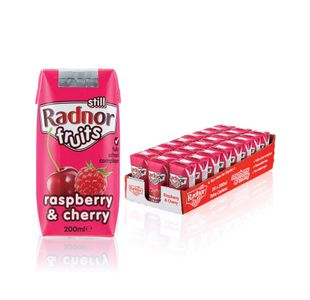 Radnor Fruits Raspberry + Cherry Tetra Pack 200ml (Pack of 24) T-RF20STRC/24