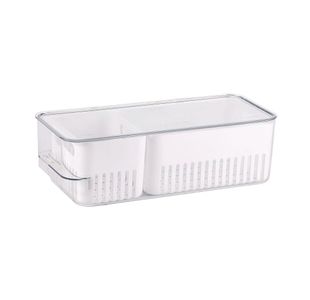 StoreStack Refrigerator Bin +Lid 2 Inserts Clear 368x114x114mm RB13609