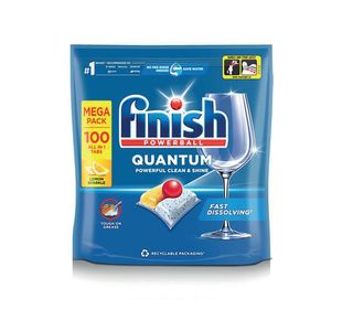 Finish Quantum Dishwasher Tablets Lemon 100 Tablets Pack of 4 3312018