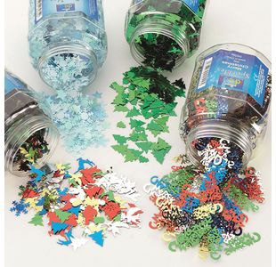 Christmas Sequins Shaker Set Assorted 50g (Pack of 4) AR01843