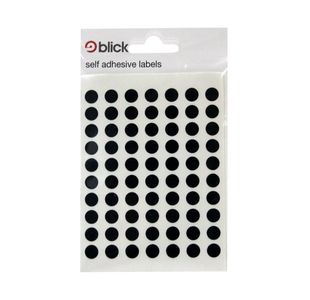 Blick Coloured Labels in Bags Round 8mm Dia 490 Per Bag Black (Pack of 9800) RS001751
