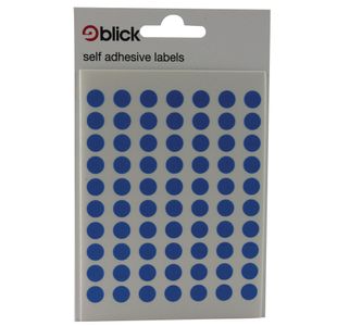 Blick Coloured Labels in Bags Round 8mm Dia 490 Per Bag Blue (Pack of 9800) RS002055