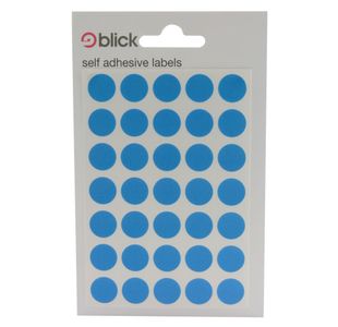 Blick Coloured Labels in Bags Round 13mm Dia 140 Per Bag Blue (Pack of 2800) RS003953
