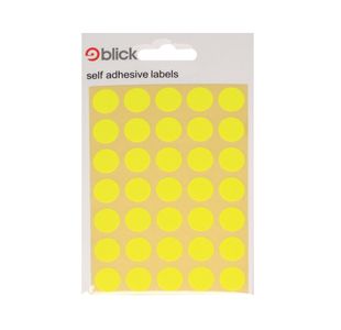 Blick Fluorescent Labels in Bags Round 13mm Dia 140 Per Bag Yellow (Pack of 2800) RS004752