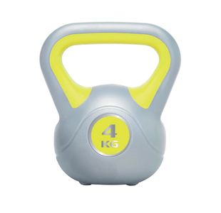 Urban Fitness Powder Coated Cast Iron Kettlebell 4kg Yellow UFW0804