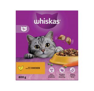 Whiskas 1+ Cat Complete Dry with Chicken 800g (Pack of 5) 481359