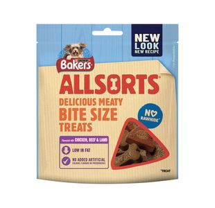 Bakers Allsorts Dog Treats with Chicken Beef and Lamb 98g (Pack of 6) 261412