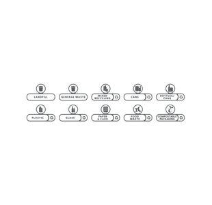 Rubbermaid Slim Jim Recycling Station Billboard Label Kit (Pack of 10) 2057734