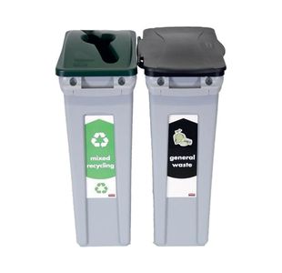 Rubbermaid Slim Jim 2-Stream Recycling Station General Waste/Mixed Recycling 2129601