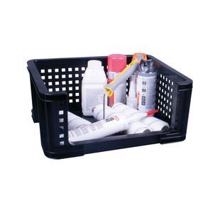Really Useful Open Fronted Crate 18 Litre Black 18OFC-BK