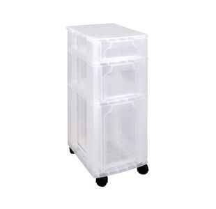 Really Useful Slimline 3 Drawer Storage Tower Clear ST3.5x6x11.5C