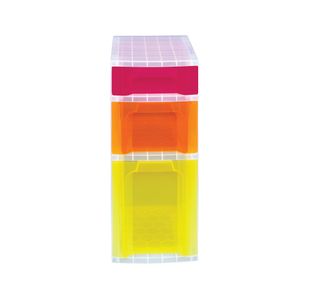 Really Useful Slimline 3 Drawer Storage Tower Clear/Ast ST3.5x6x11.5CS