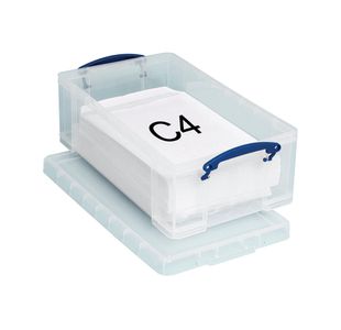 Really Useful 12L Plastic Storage Box with Lid 465x270x150mm C4 Clear 12C