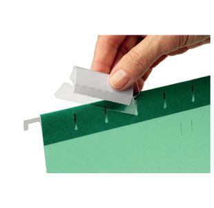 Rexel 50mm Suspension File Tabs with Labels Clear (Pack of 25) 2115596