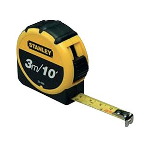 Stanley Retractable Tape Measure with Belt Clip 3 Metre 0-30-686