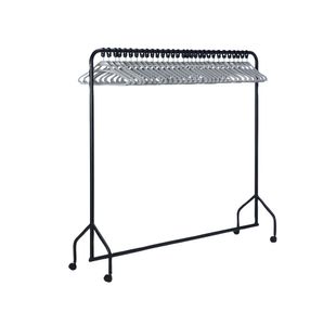 VFM Black Garment Rail With 30 Grey Hangers 311418