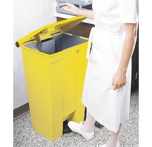 Step On Waste Container 30.5 Litre Yellow (Heavy duty pedal operation for hands free use) 313503