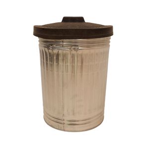Galvanised 90 Litre Dustbin with Rubber Lid 316625