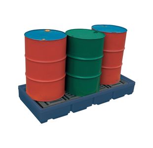 Pallet Sump Poly 4 Drum Capacity Blue 321623