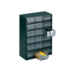 Clear 18 Drawer System Dark Grey Storage Cabinet 324117