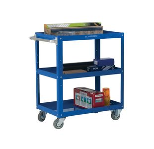 Works 3-Tier Trolley Blue L670xW400xH900mm 150kg Capacity 329944
